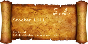 Stocker Lili névjegykártya